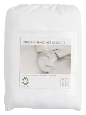 Babu Organic Bassinet Sheet Set White