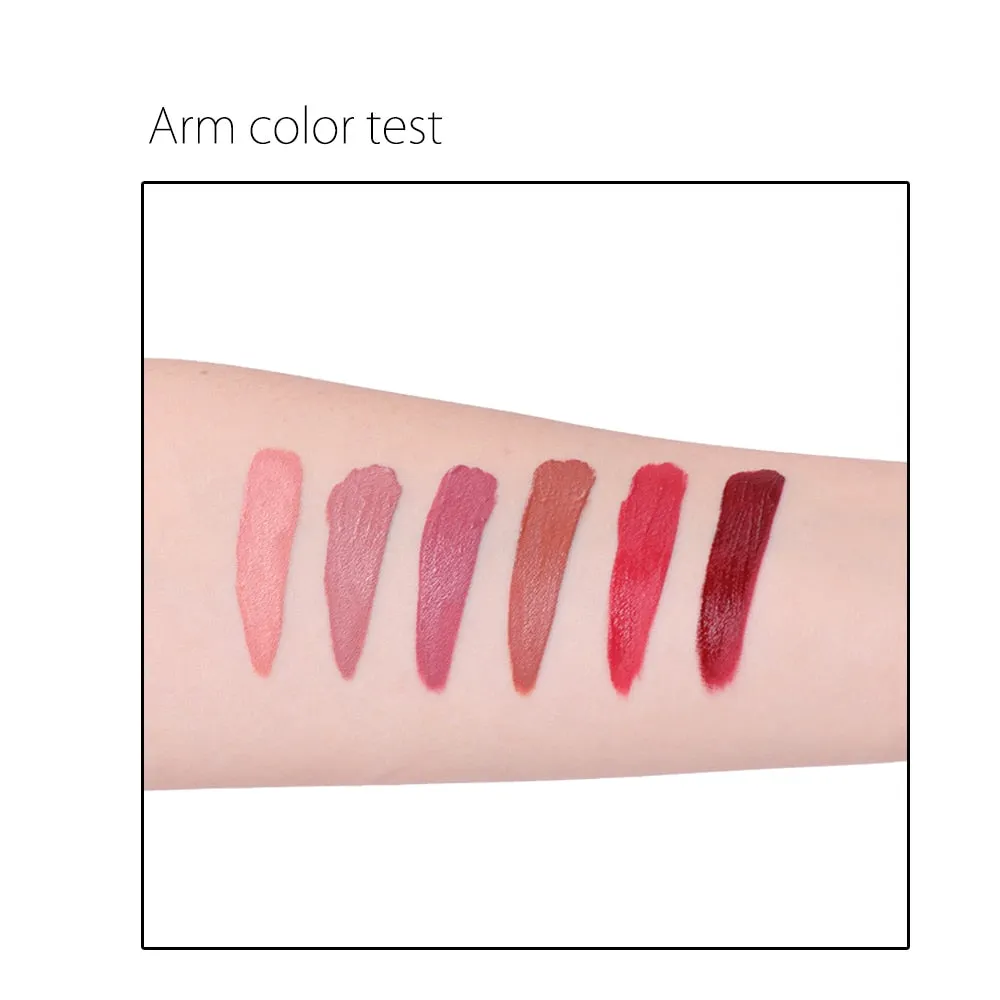 BEAUTY GLAZED 6 Colors Matte Lipstick Set Waterproof Long Lasting Lip Gloss Nude Velvet Pigment Batom Women Fashion Lip Makeup