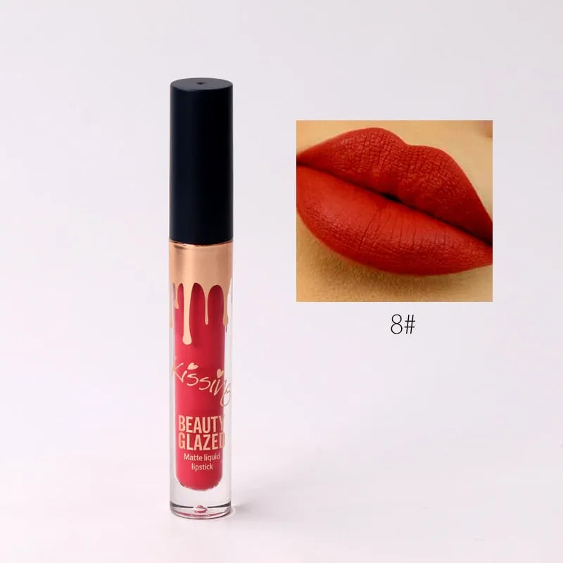 BEAUTY GLAZED 6 Colors Matte Lipstick Set Waterproof Long Lasting Lip Gloss Nude Velvet Pigment Batom Women Fashion Lip Makeup