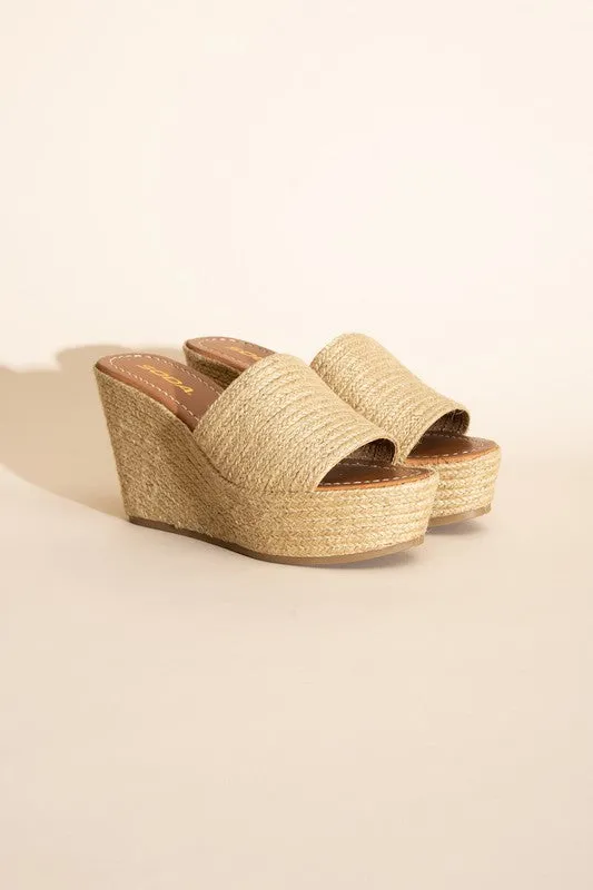 Bounty Wedge Platform Heels in Tan