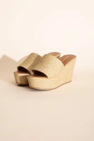Bounty Wedge Platform Heels in Tan
