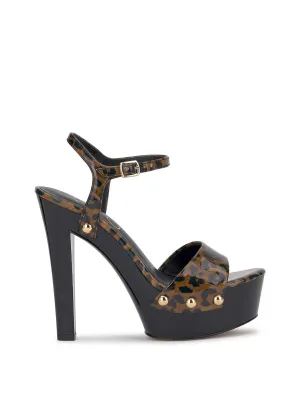 Calenta Studded Platform in Leopard