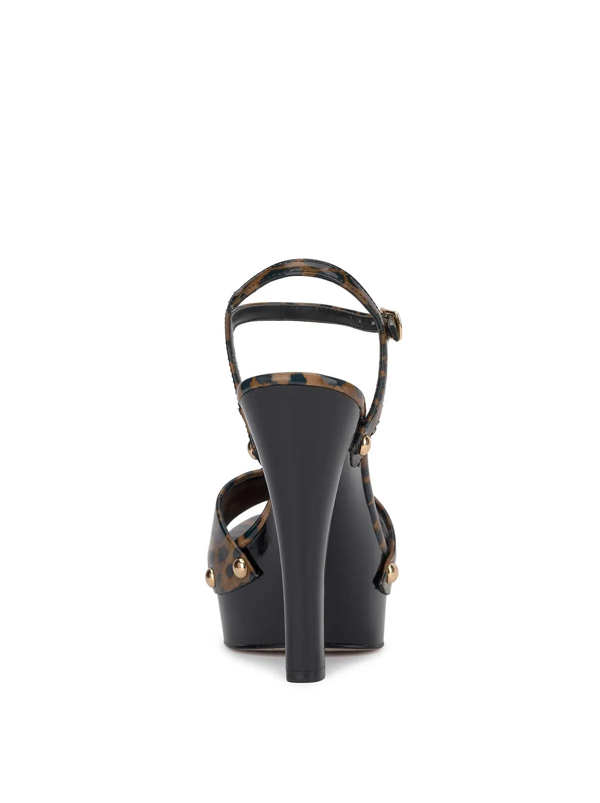 Calenta Studded Platform in Leopard