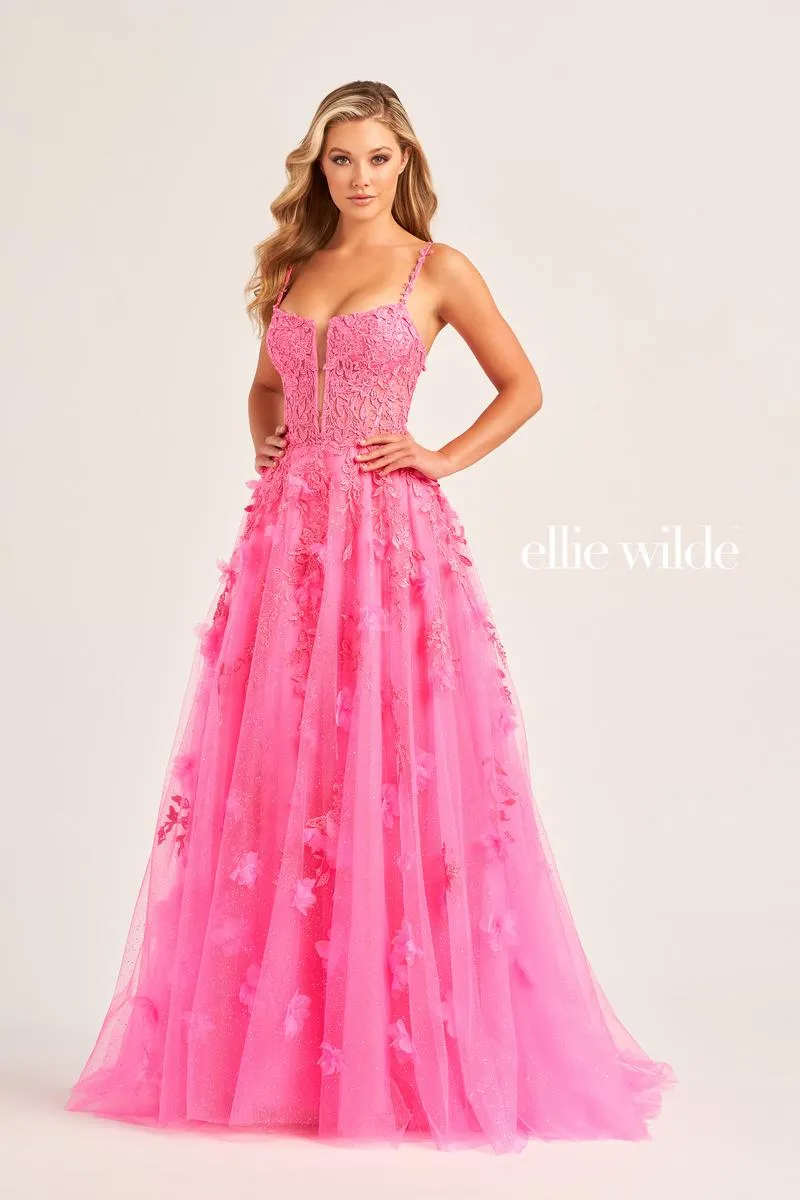 Ellie Wilde A-Line Lace Prom Dress EW35081