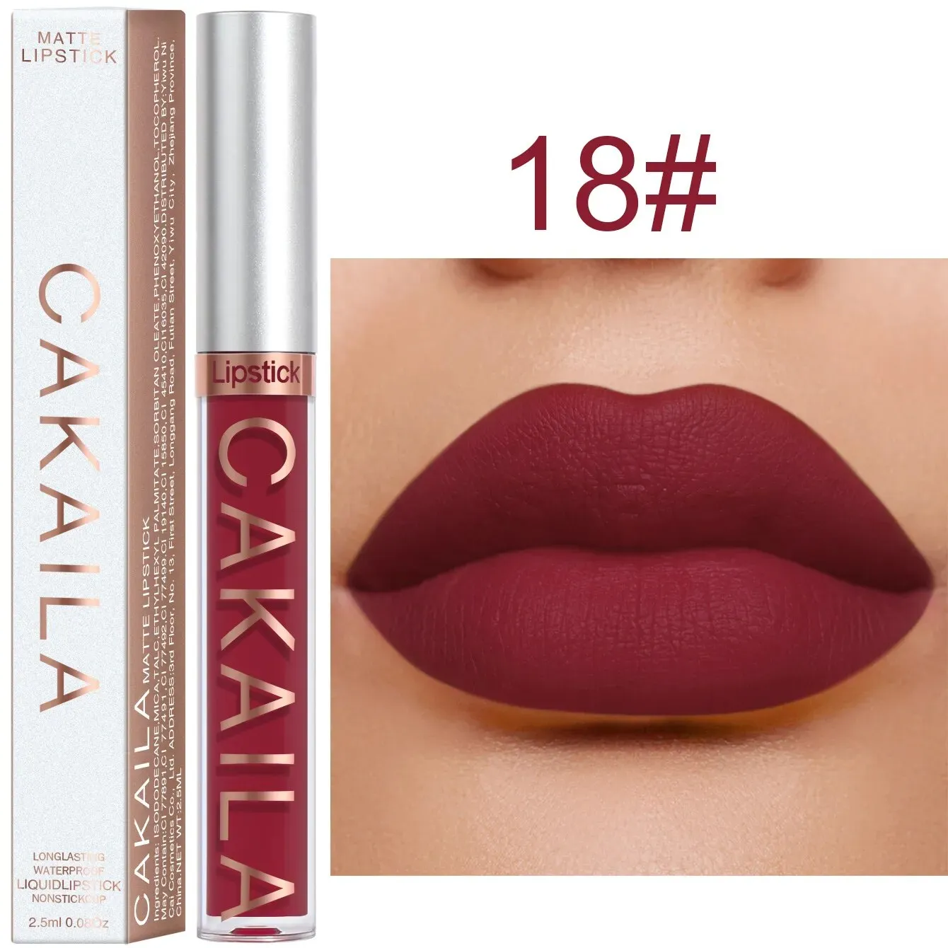 Flytonn- Velvet Matte Lip Gloss 18 Colors Waterproof Lasting Nude Liquid Lipsticks Moisturizing Non-stick Cup Lip Glaze Makeup Cosmetic