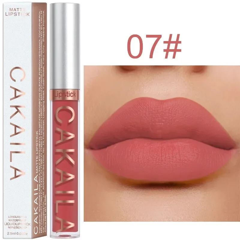 Flytonn- Velvet Matte Lip Gloss 18 Colors Waterproof Lasting Nude Liquid Lipsticks Moisturizing Non-stick Cup Lip Glaze Makeup Cosmetic