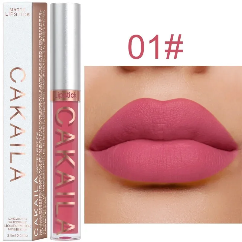 Flytonn- Velvet Matte Lip Gloss 18 Colors Waterproof Lasting Nude Liquid Lipsticks Moisturizing Non-stick Cup Lip Glaze Makeup Cosmetic