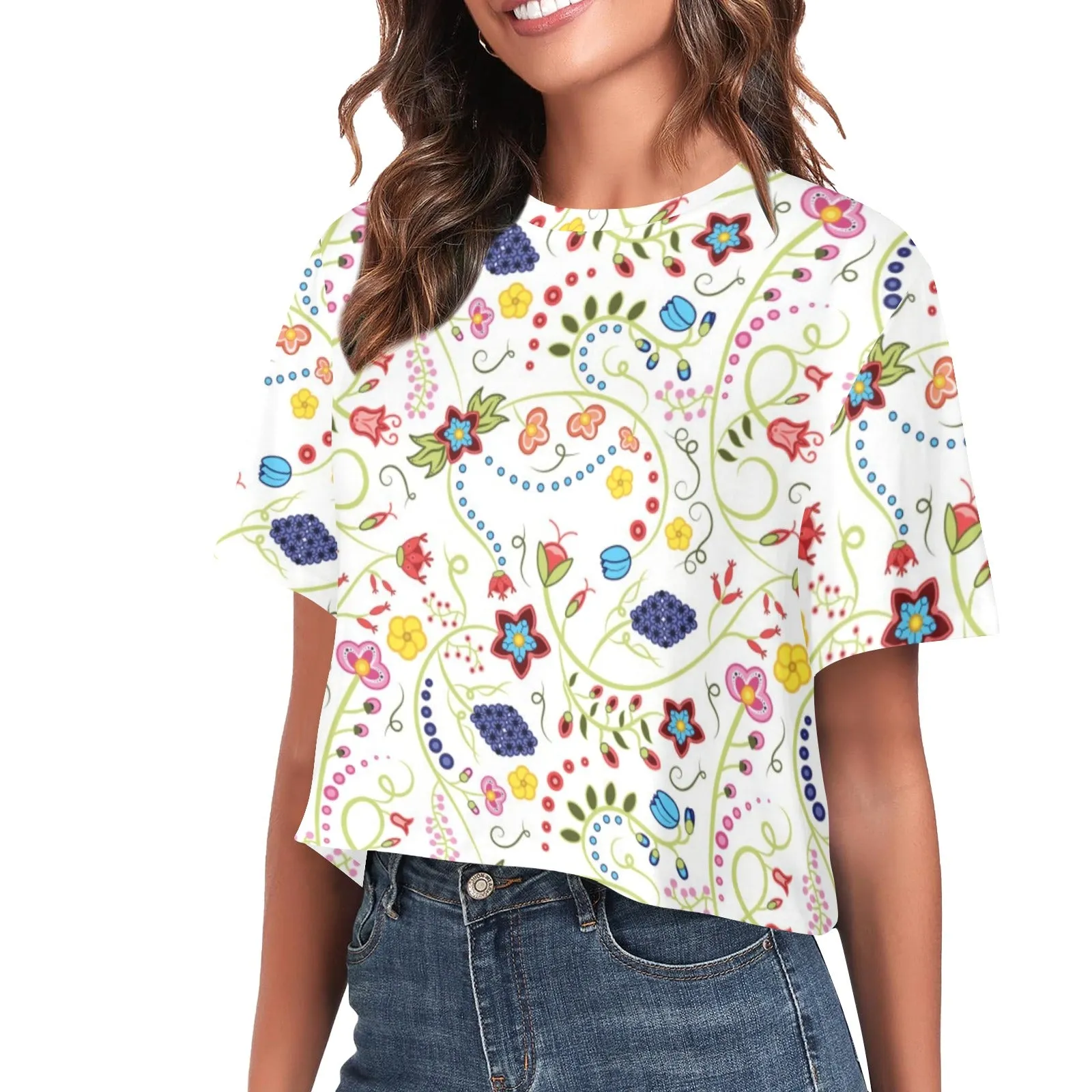 Fresh Fleur Women's Cropped T-shirt