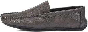 HOOENG Mens Loafers Shoe Vegan Leather Stitching Details Apron Toe Driving Loafers Slip Resistant Lightweight Flat Heel Walking Slip-on