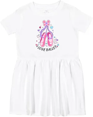 inktastic I Love Ballet- Slippers Toddler Dress