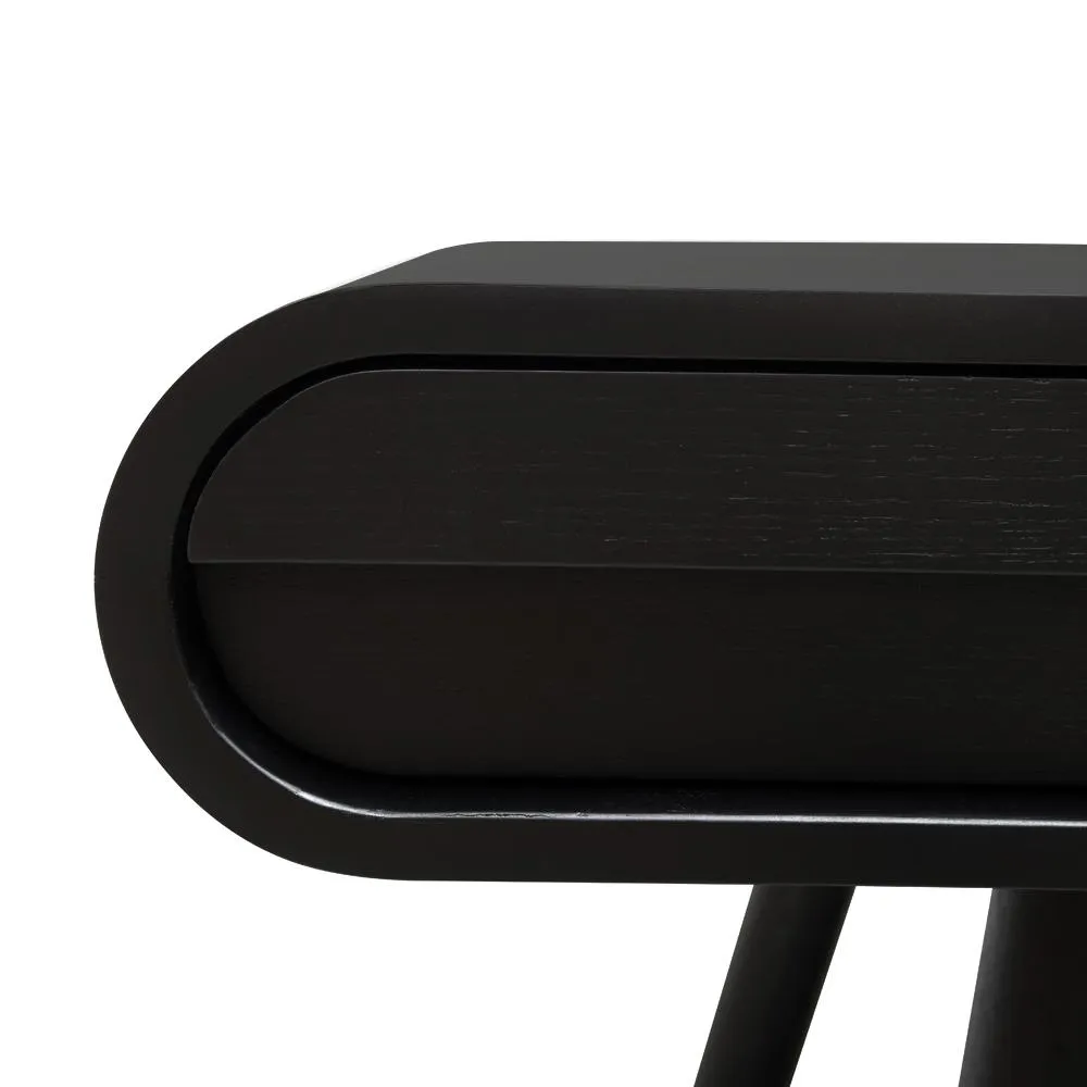 Joshua Narrow Wood Console Table - Black 75cm (H)