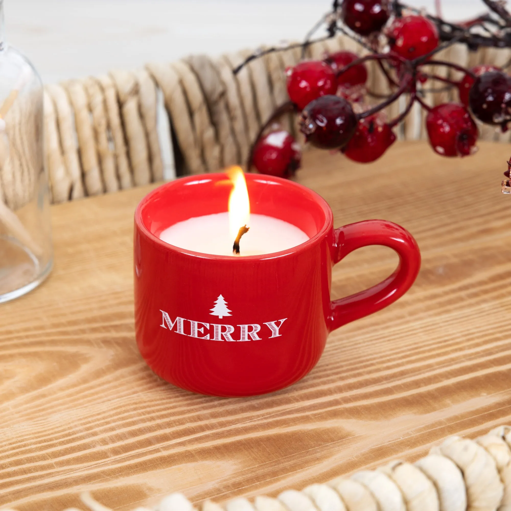 Merry 2 oz Mini Mug 100% Soy Wax Candle Scent: Balsam Fir