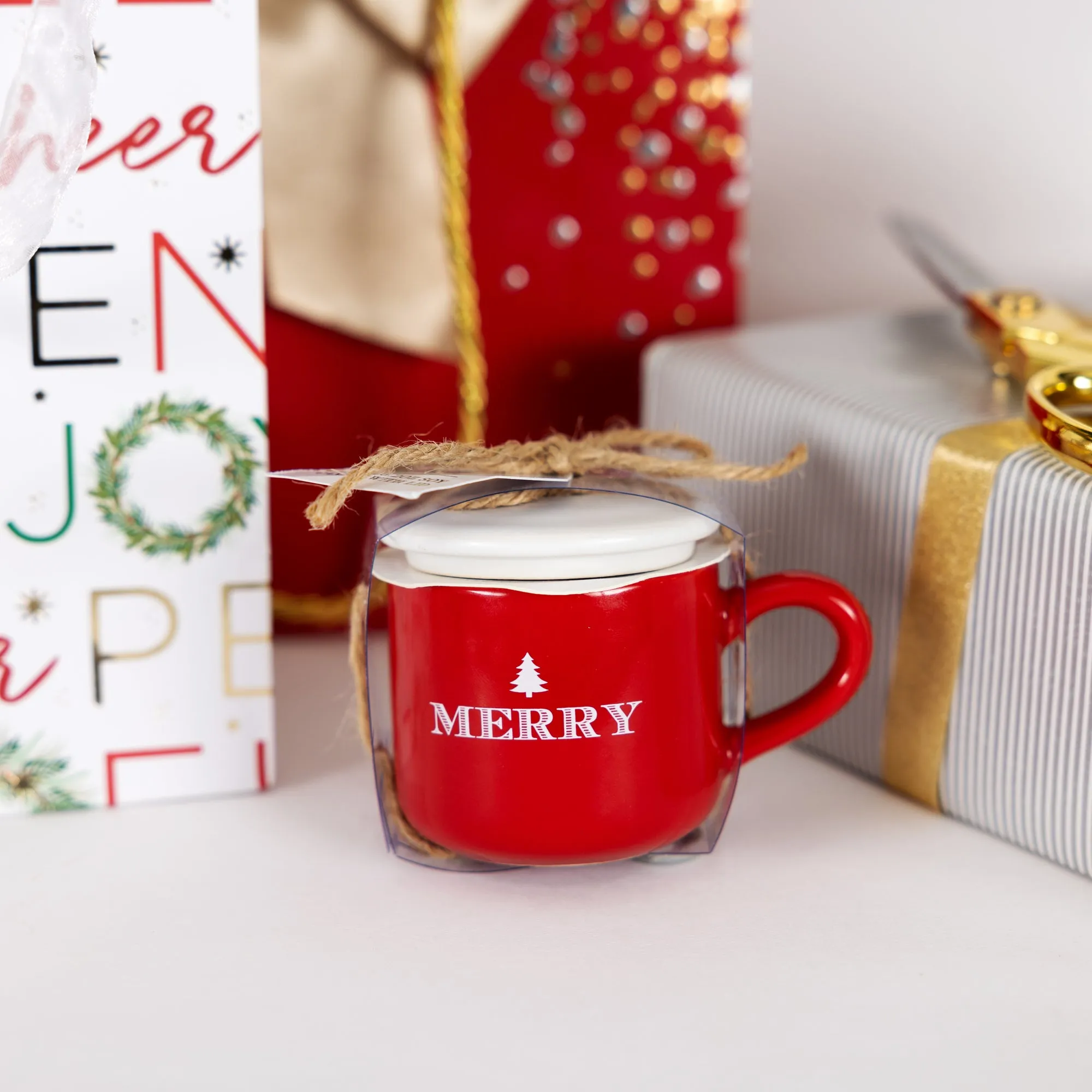 Merry 2 oz Mini Mug 100% Soy Wax Candle Scent: Balsam Fir