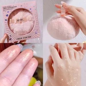 Miss Beauty Makeup Highlighter Powder Puff Glitter Shimmer Face Body Foundation Sponge Highlighter Puff