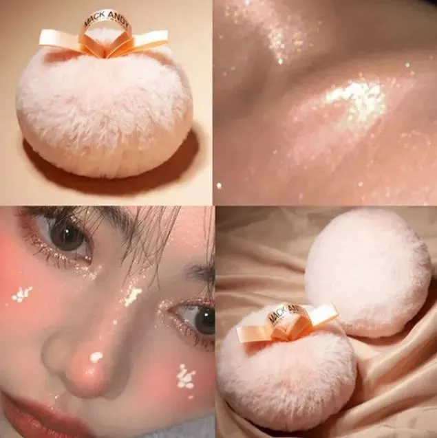 Miss Beauty Makeup Highlighter Powder Puff Glitter Shimmer Face Body Foundation Sponge Highlighter Puff