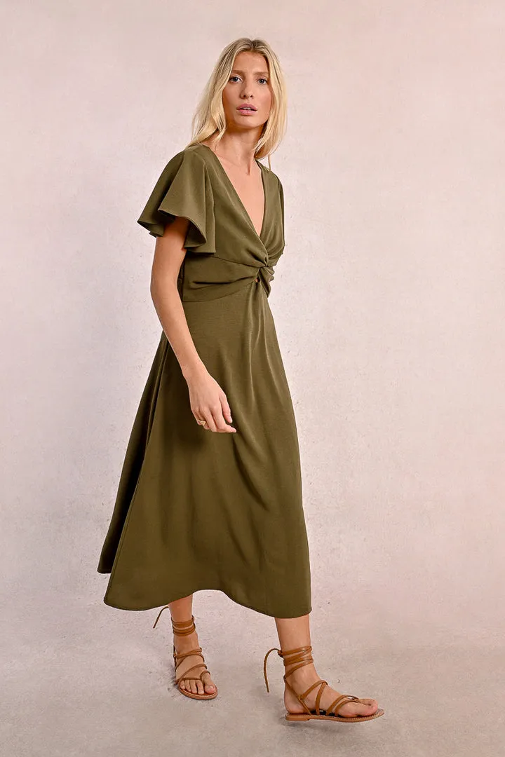 Molly Bracken Khaki Ladies Woven Dress