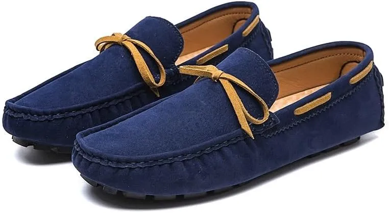 New Men's Loafers Square Toe Vegan Leather Boat Driving Loafers Flexible Comfortable Flat Heel Fashion Slip On