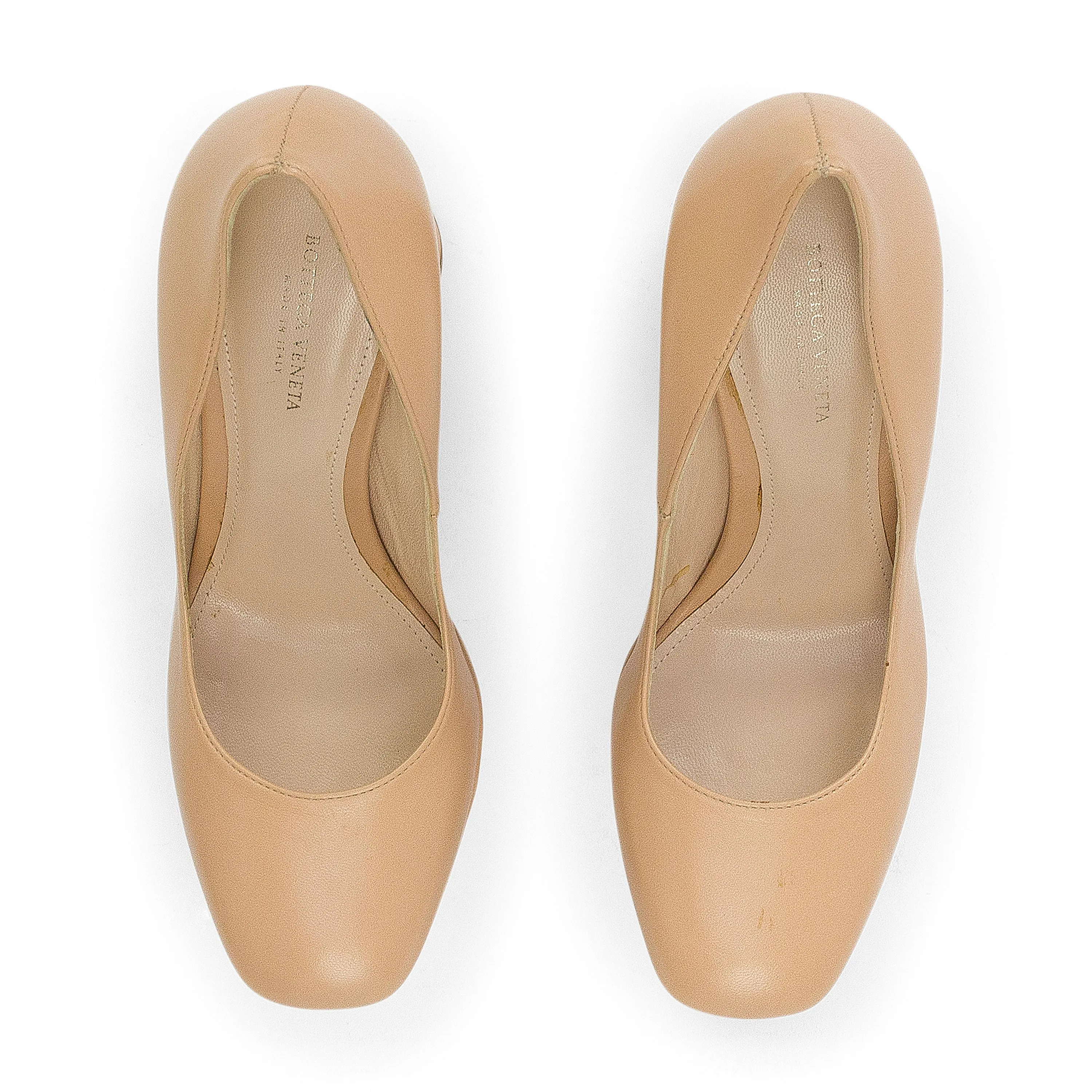 NUDE WEAVED LEATHER PLATFORM HEELS
