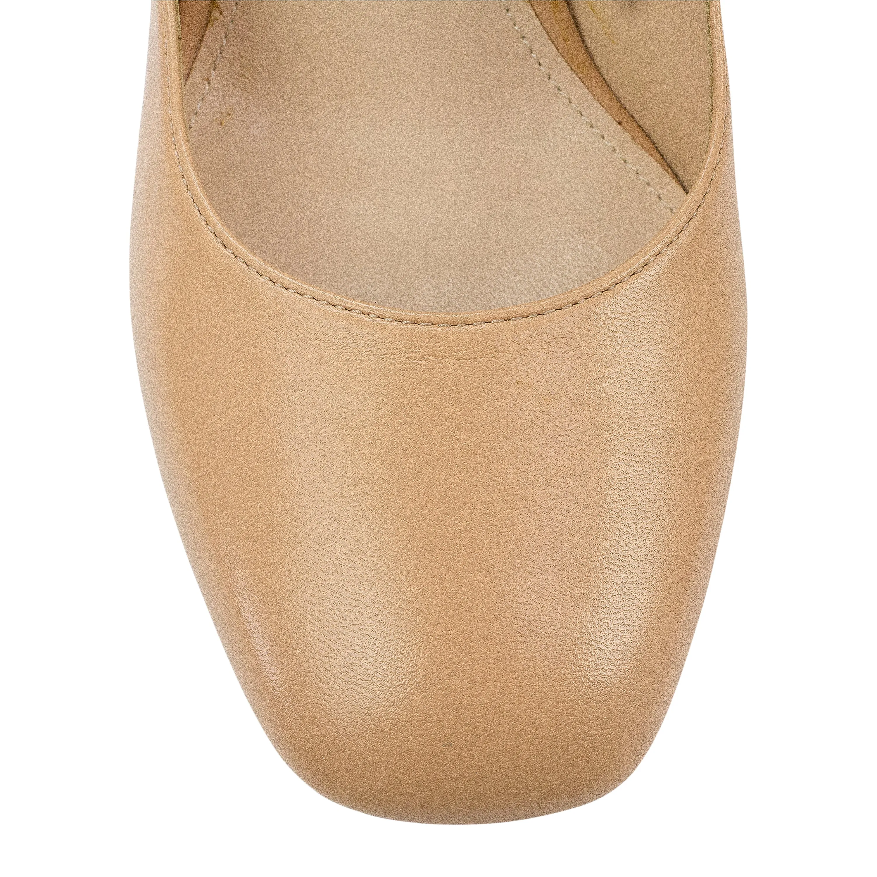 NUDE WEAVED LEATHER PLATFORM HEELS