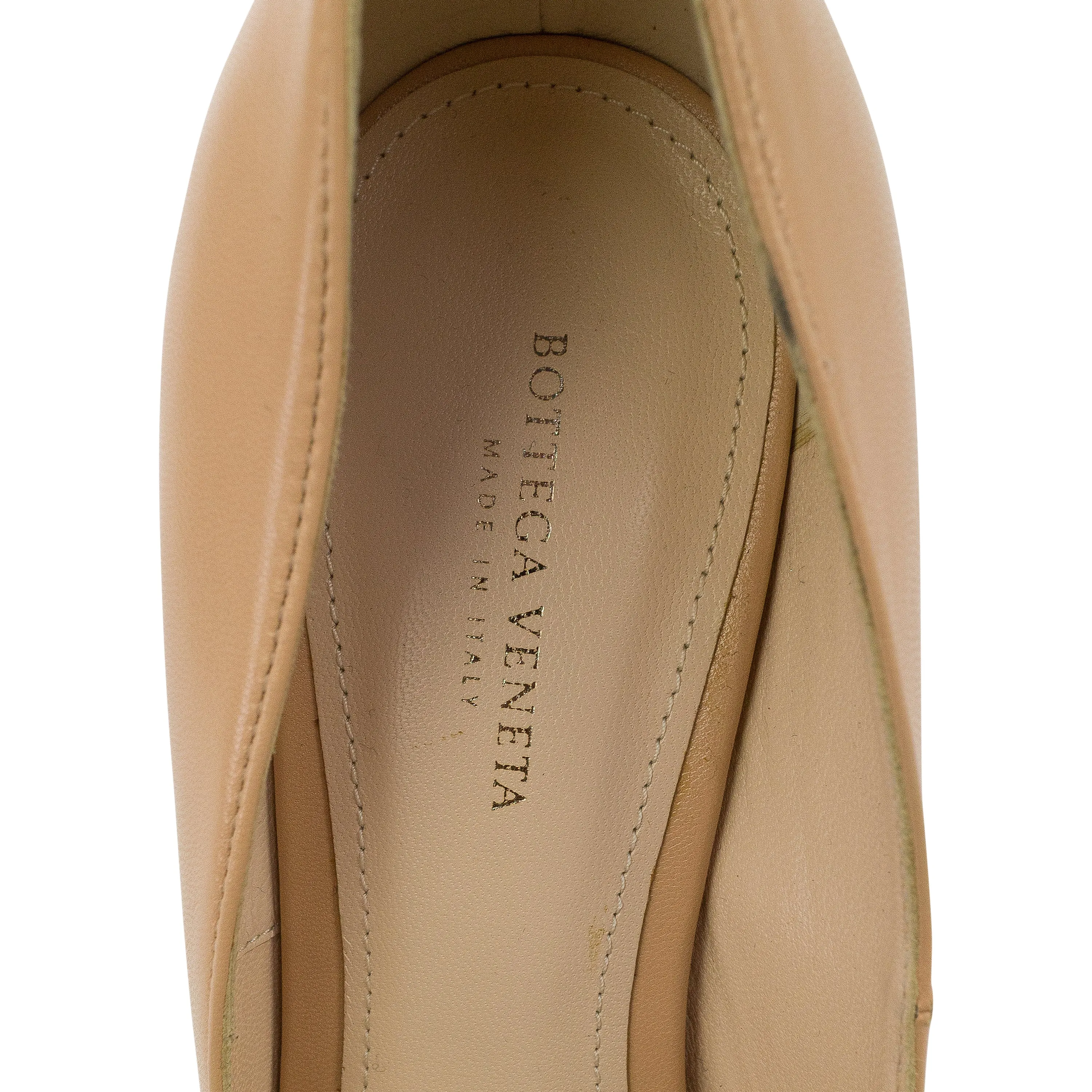 NUDE WEAVED LEATHER PLATFORM HEELS