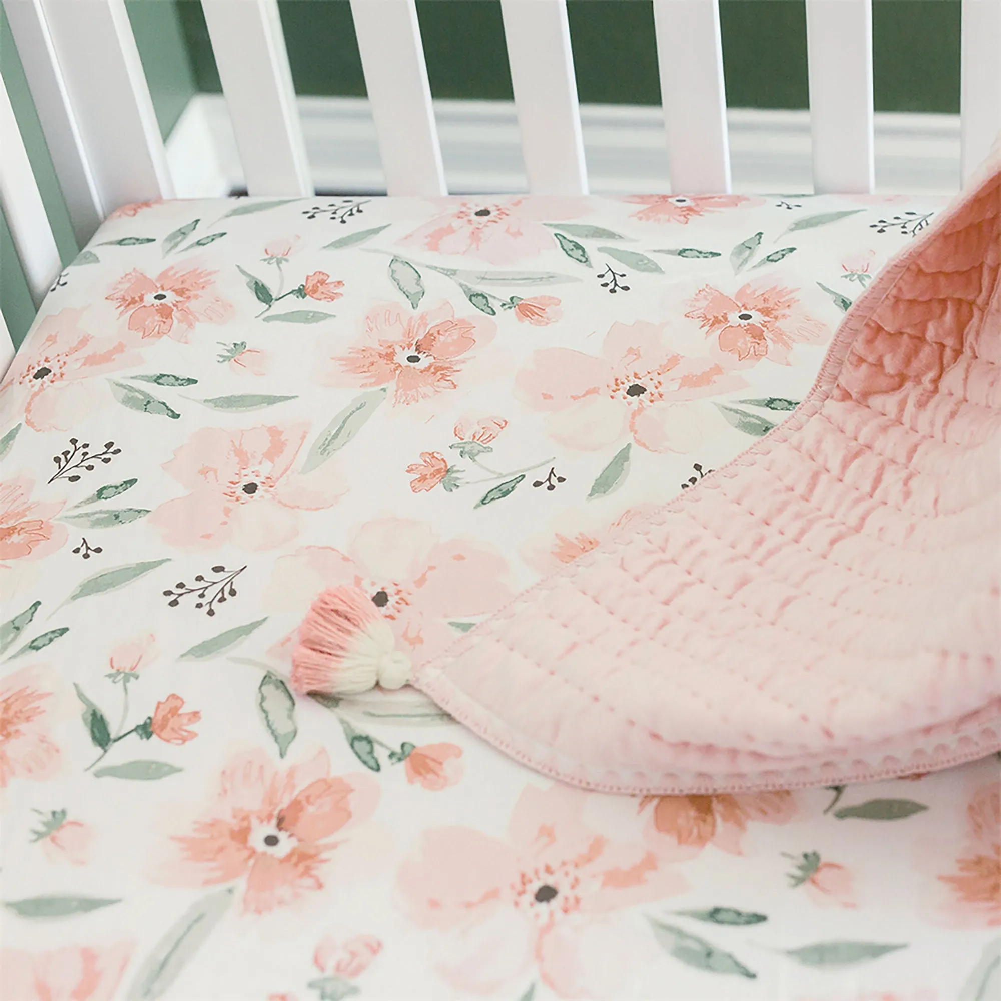 Parker Crib Fitted Sheet  Floral