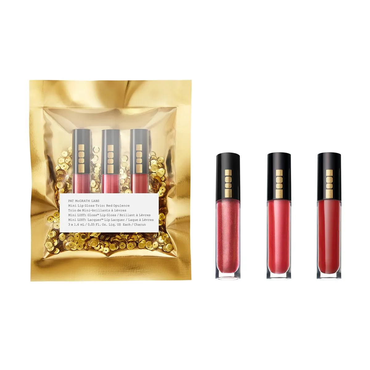 Pat McGrath Labs Mini Lip Gloss Trio Red Opulence