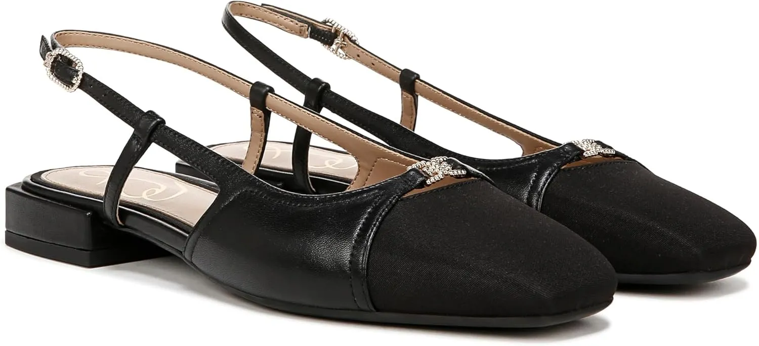 Sam Edelman Women's Kara Ballet Flat, Black Leather, 5