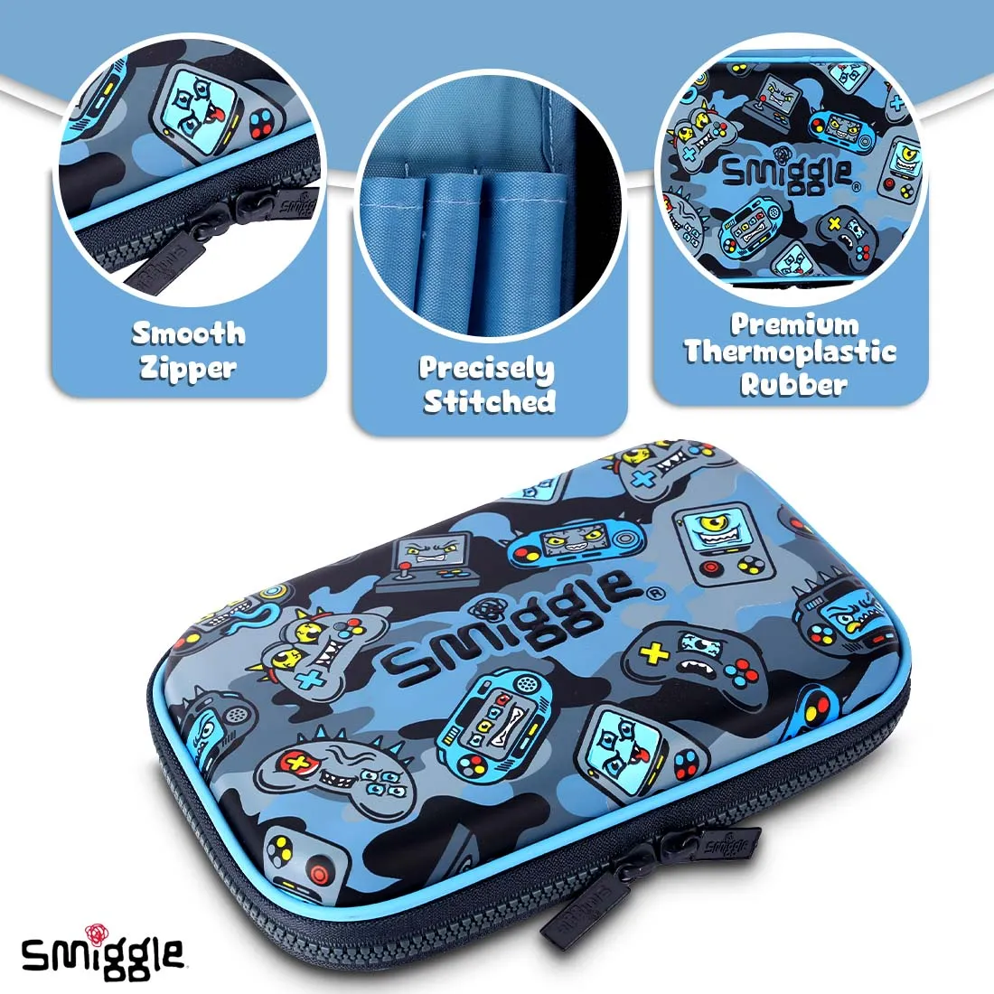 Smiggle Away Hardtop Stationery Kit for Kids Blue 3Y 