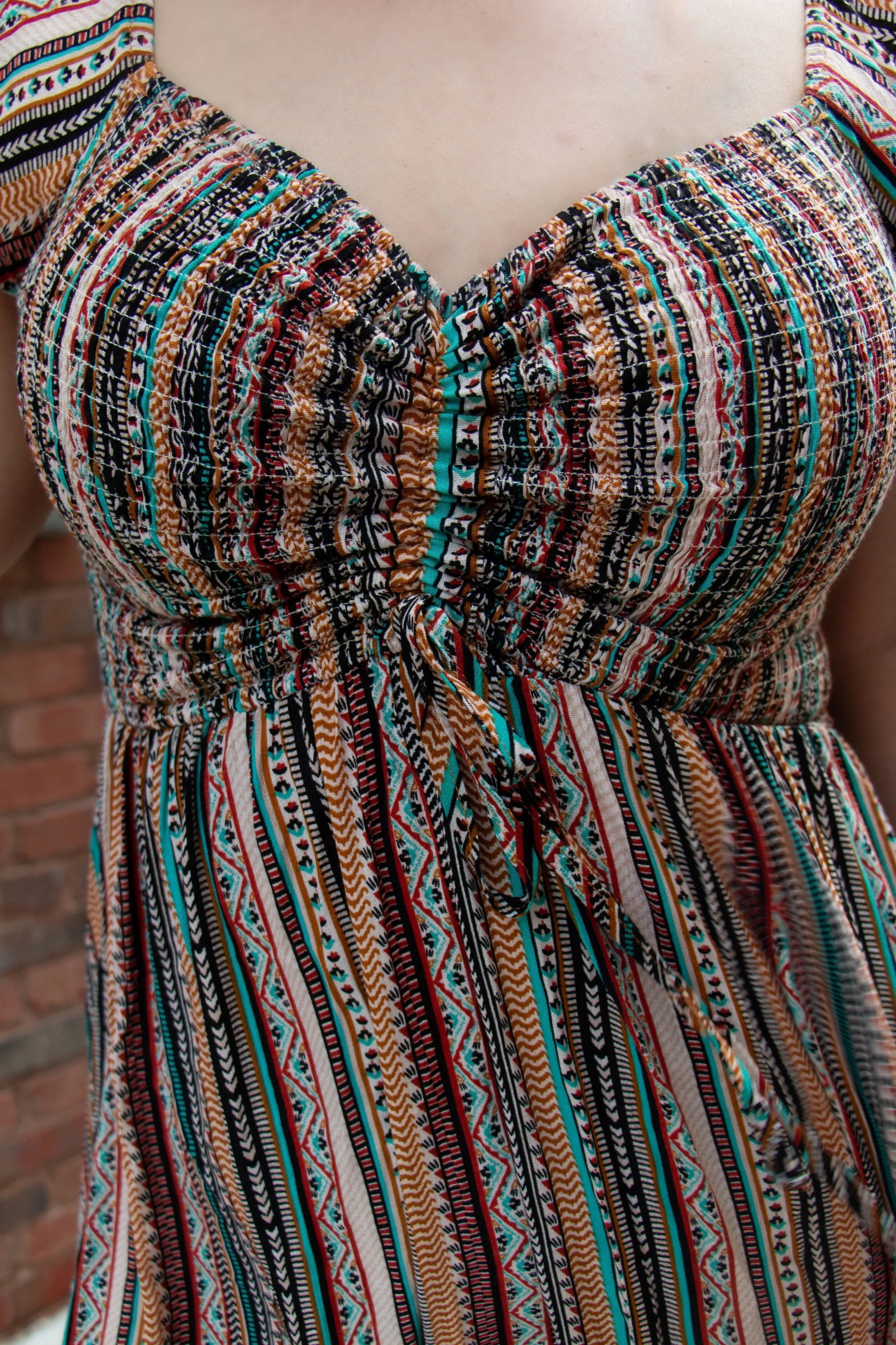 Smocked Off The Shoulder Maxi Dress
