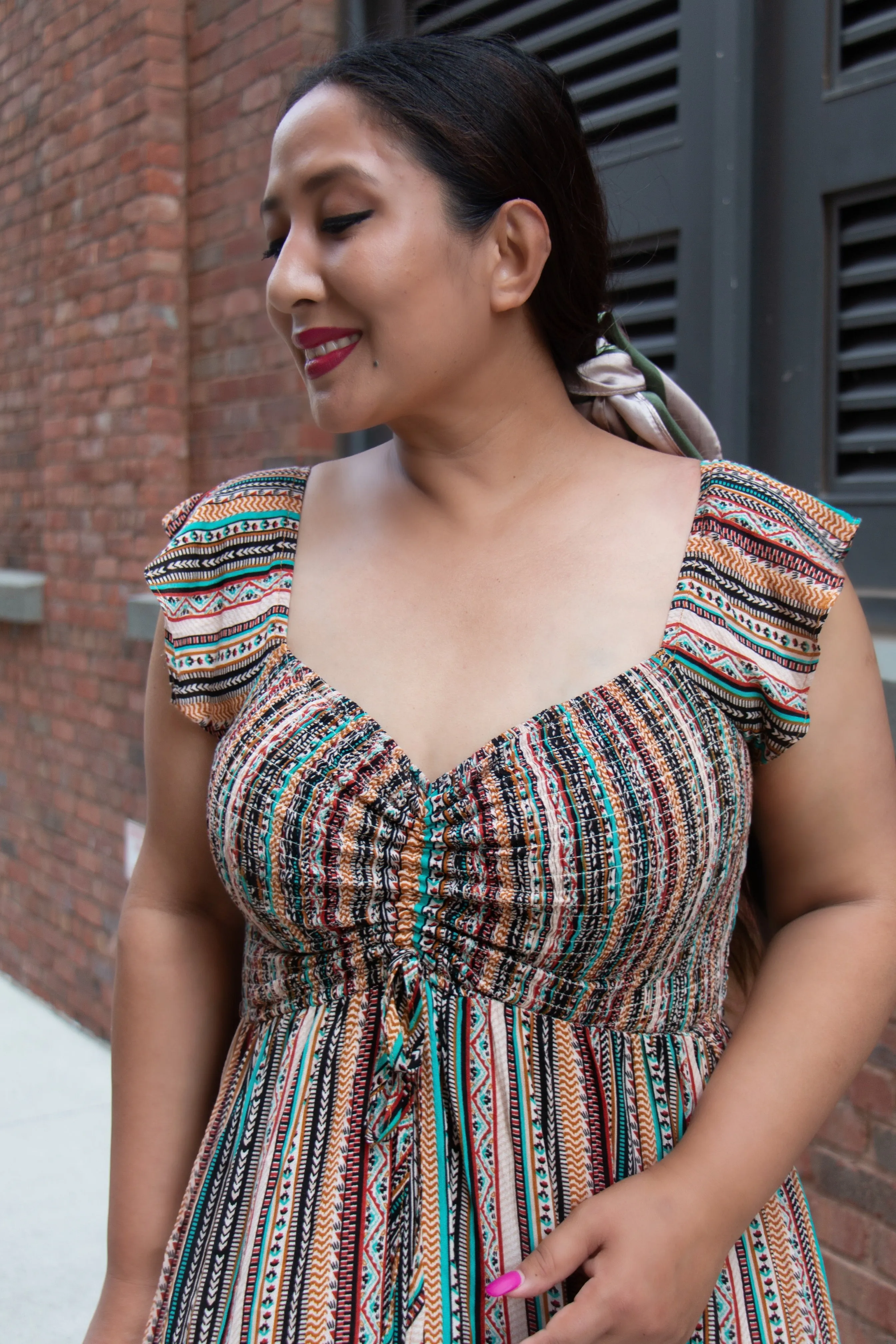 Smocked Off The Shoulder Maxi Dress