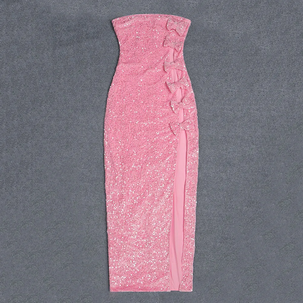 Sparkling Rosé Evening Gown
