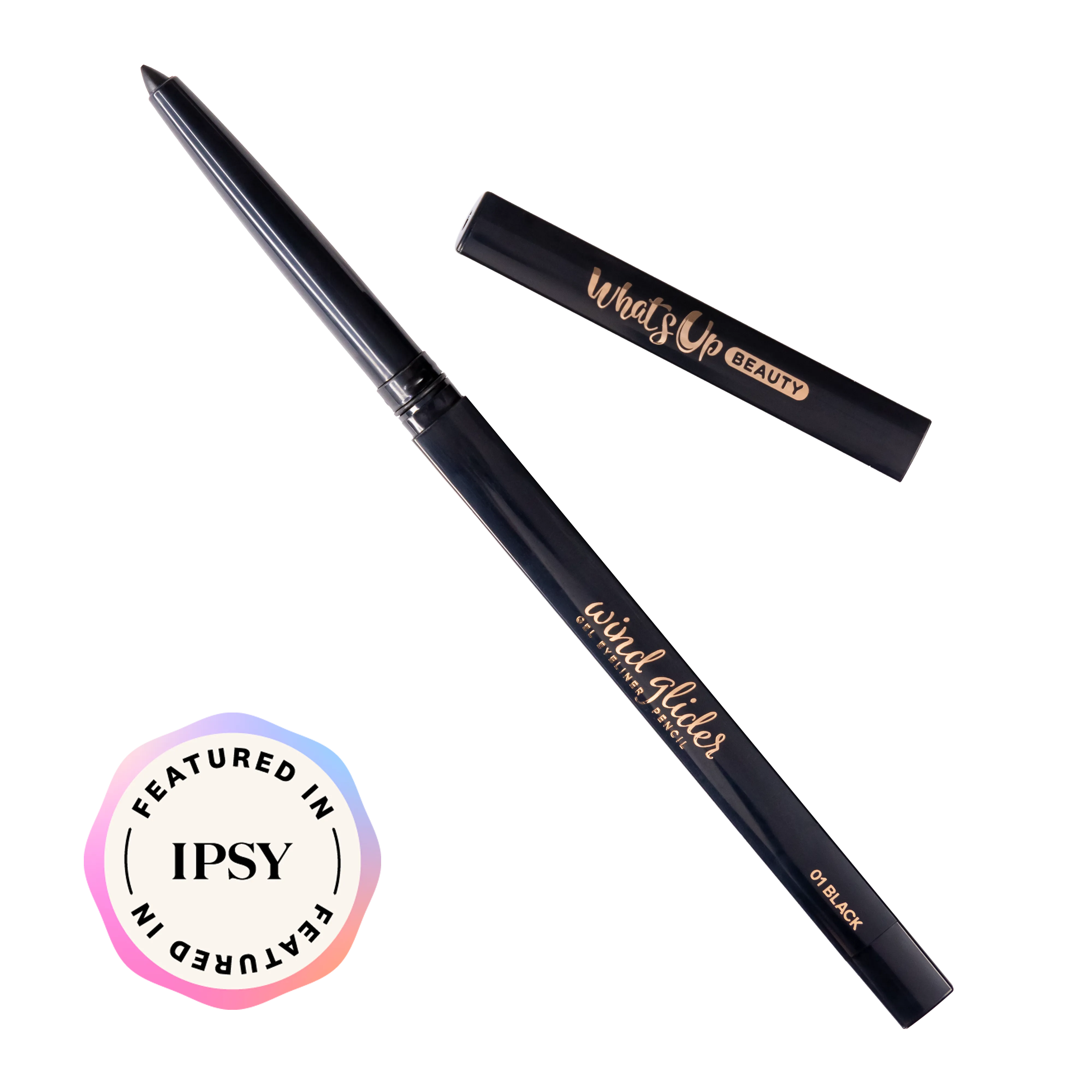 Whats Up Beauty - Wind Glider Gel Eyeliner Pencil - Shade 01 Black